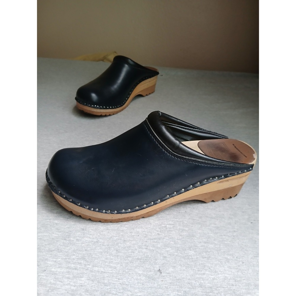 Swedish Clogs 43 / US 12 Womens Slip On Mule Wooden Block Heel Bohemian Boho